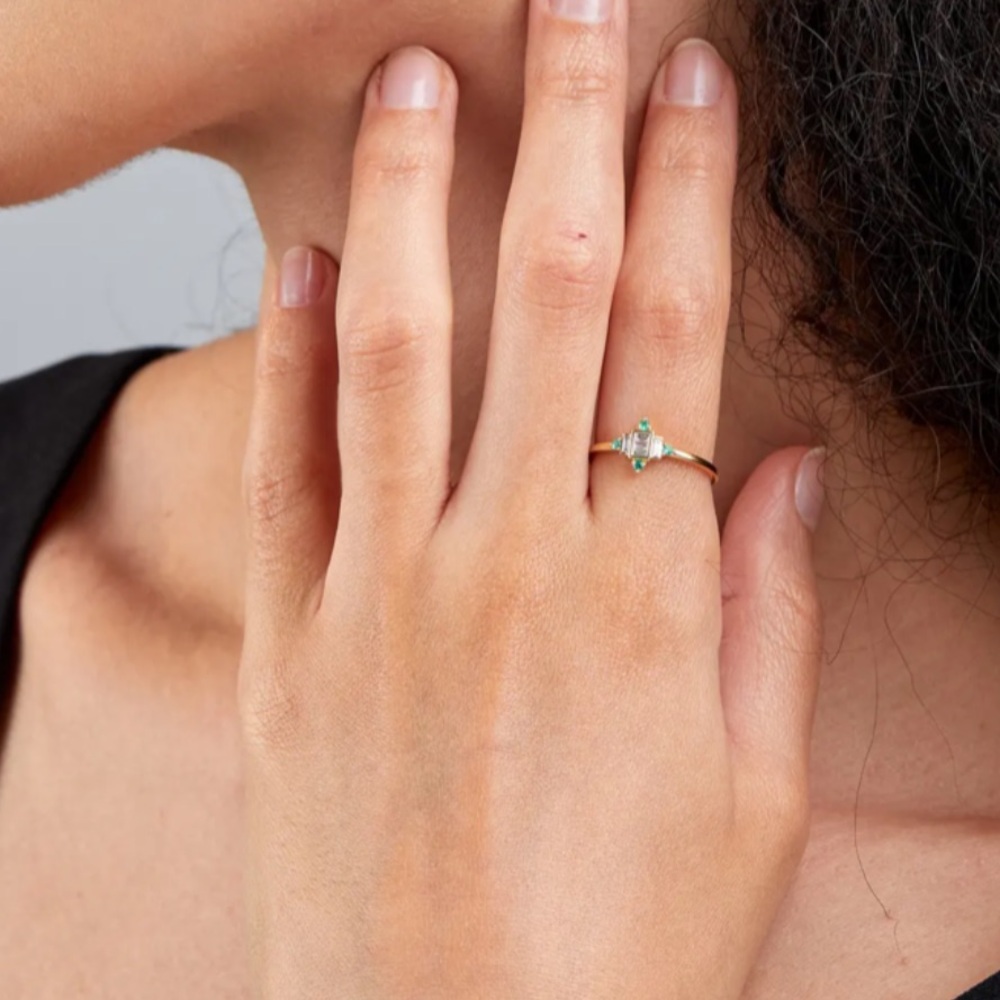 Bony Levy Emerald and Diamond Ring - Size 6.5